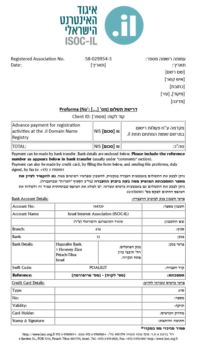 Credit request form